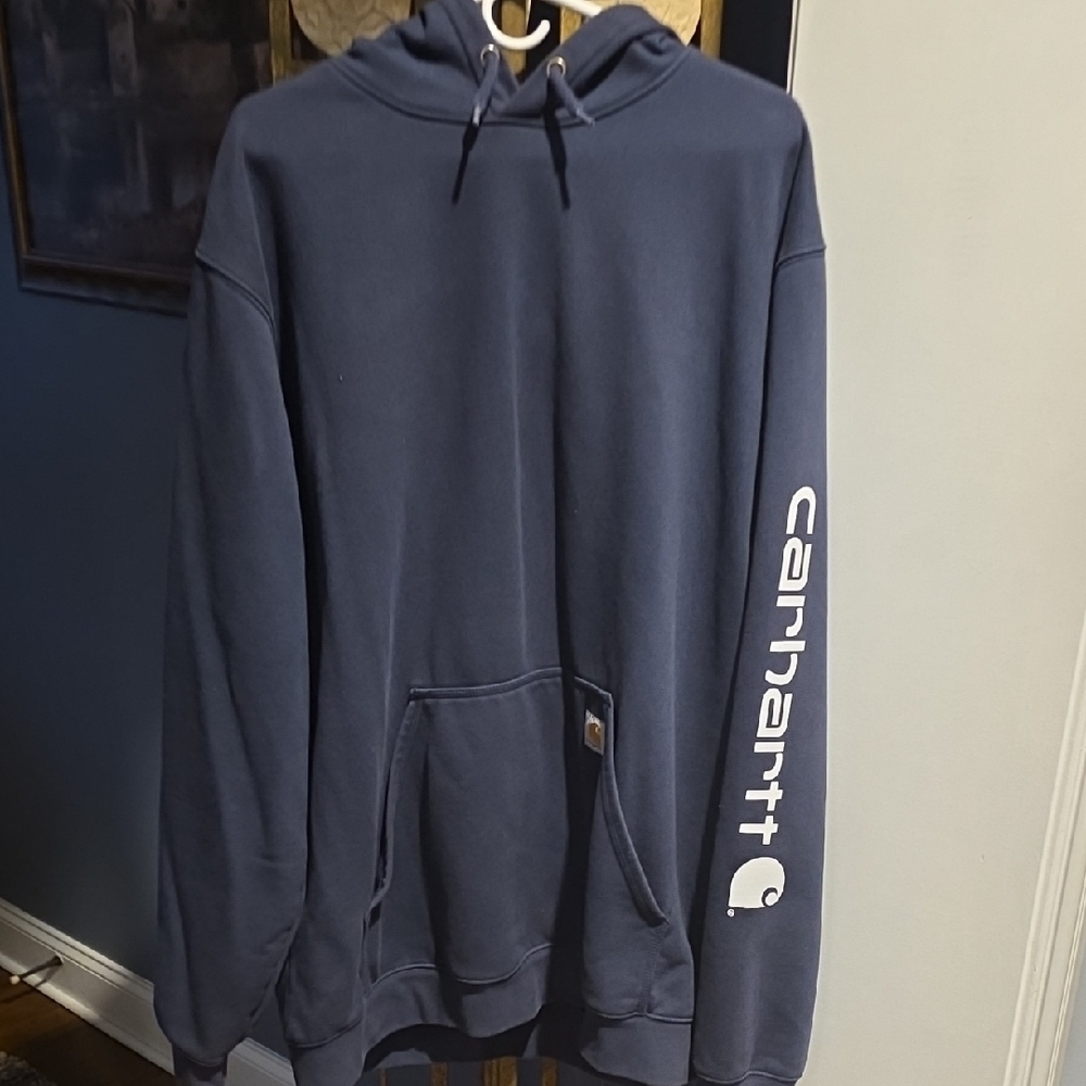 Carhartt Men's Navy Sweatshirt with Logo Sleeve